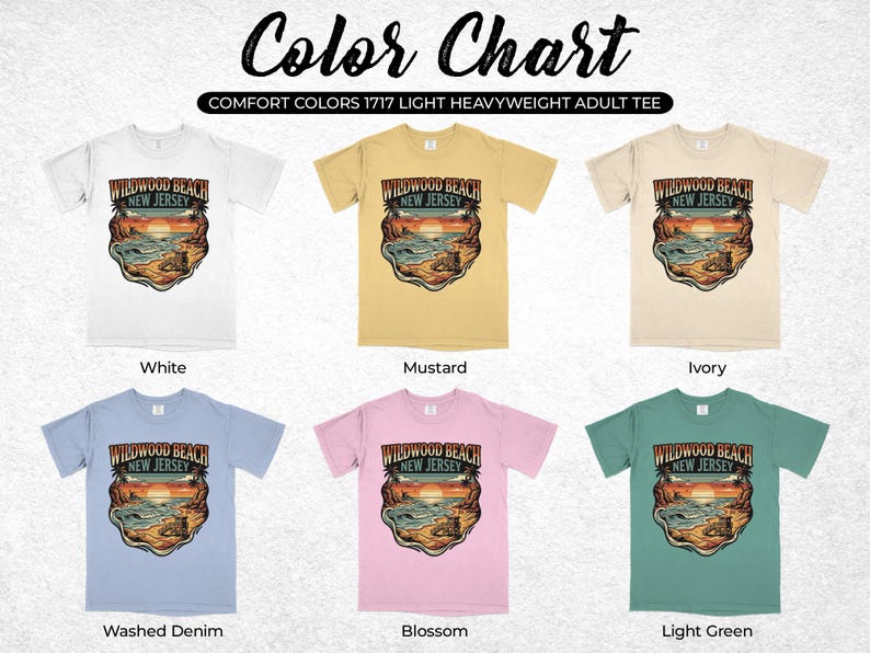 Wildwood Beach New Jersey Shirt, Retro Beach Tee, Vacation Souvenir T-Shirt, Summer Coastal Graphic Top, Comfort Colors Tee