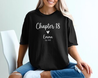 Personalized 18th Birthday T-Shirt Chapter 18 Custom Name and Year Teen Shirt