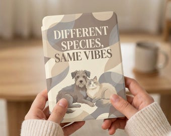 Funda personalizada para Kindle de 12.ª generación: Arte digital personalizado de mascotas, diseño de perros y gatos, cubierta única para ereader.