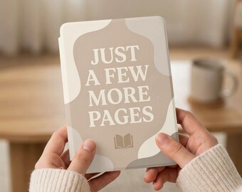 Funda Kindle compatible con Paperwhite/Colorsoft de 7'': Cita estética "Solo unas pocas páginas más", funda para Kindle "Amante de los libros".