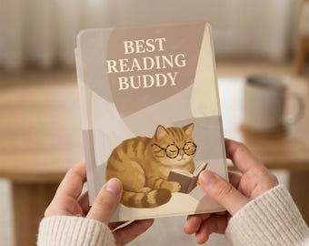 Funda personalizada para Kindle: compañero de lectura felino, diseño de gato adorable, elegante protector para eBook, retrato de gato personalizado