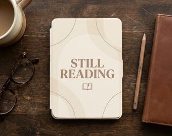 Funda Kindle: Cita "Sigo leyendo", funda de estética neutra, regalo para amantes de la lectura