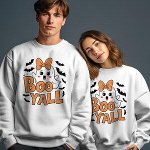 Linda camiseta fantasma para Halloween, diseño Boo Y'all, ropa divertida y espeluznante para este Halloween, ideas de regalos de Halloween imagen 4