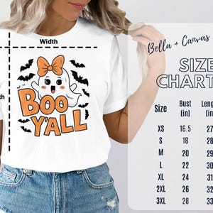 Linda camiseta fantasma para Halloween, diseño Boo Y'all, ropa divertida y espeluznante para este Halloween, ideas de regalos de Halloween imagen 6