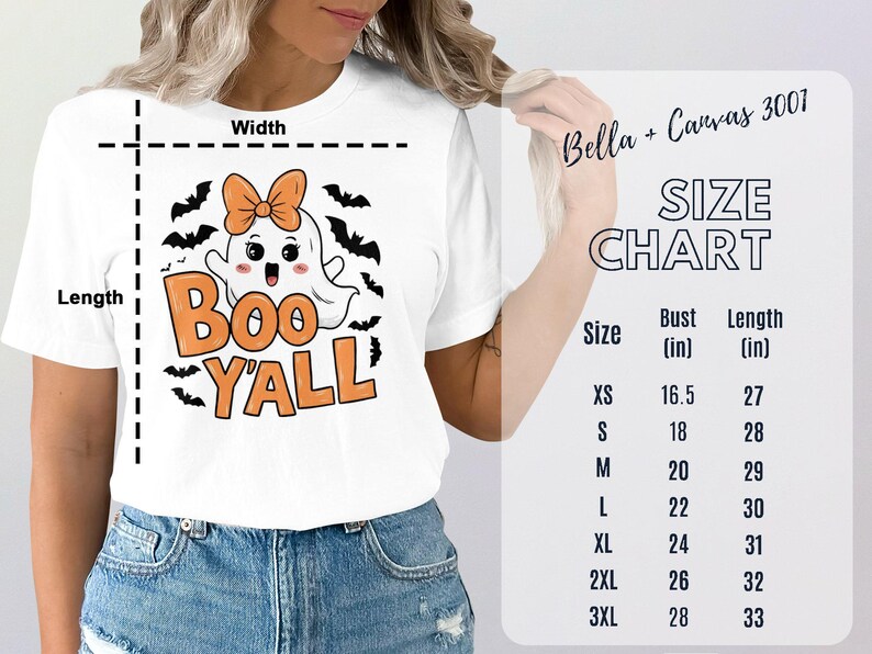 Linda camiseta fantasma para Halloween, diseño Boo Y'all, ropa divertida y espeluznante para este Halloween, ideas de regalos de Halloween imagen 6