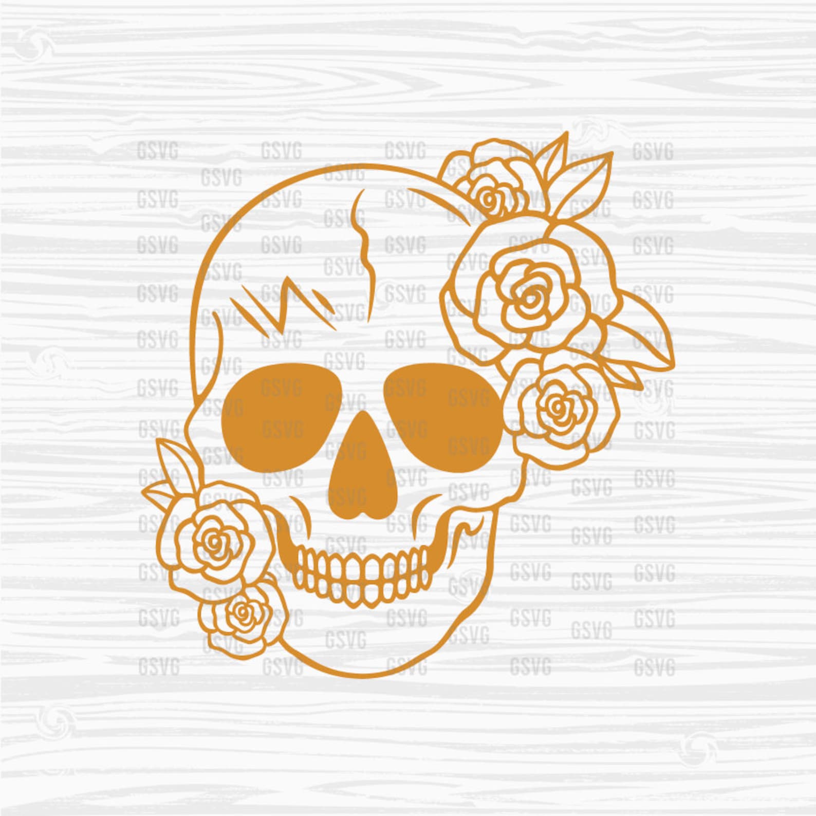Skull SVG FLower Skull SVG PNG Eps Floral Skull clip art | Etsy