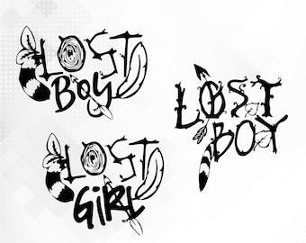 Lost Boy SVG, Lost Girl SVG, Cut FileS Svg Ai Eps Dxf Pdf and Png Clipart for Cricut