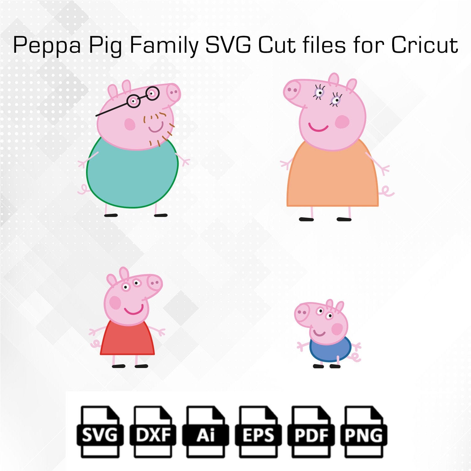 Peppa Pig Familia SVG Peppa Pig Mamá Cerdo Papá Cerdo - Etsy España