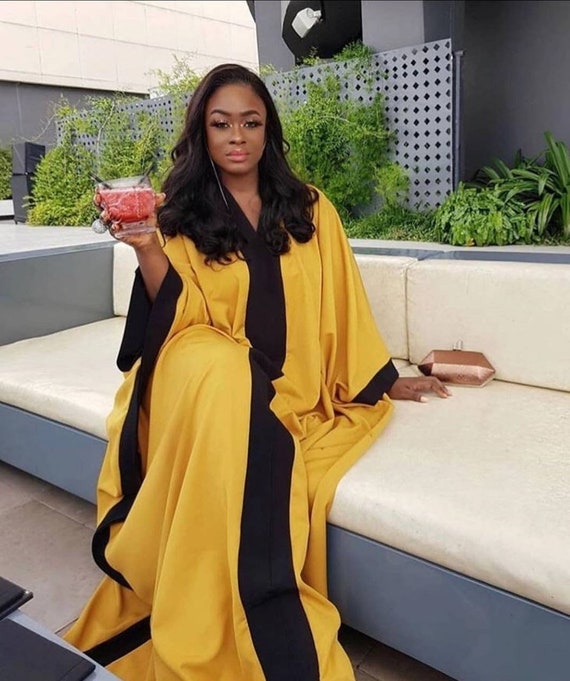 yellow kaftan dress