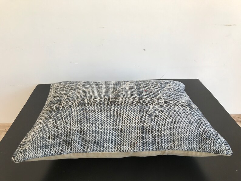 Bohemian Decor Lumbar Pillow Case Decorative Couch Pillow Rectangle Gray Throw Pillow Covers 20x28 Kilim Pillow Ethnic Pillow Rug Cushion