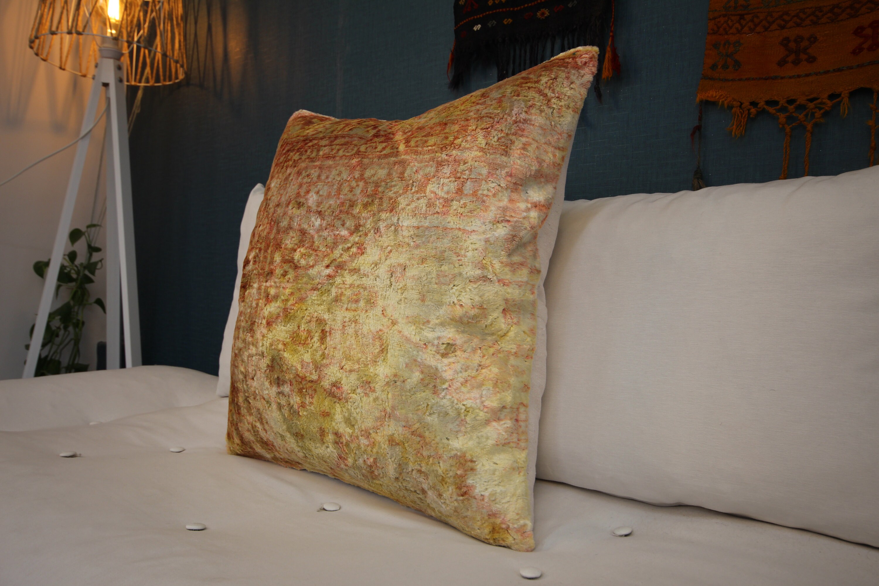 Beige Blush Pillow Covers 24x24 Velvet Beige Pillow For Sofa Etsy