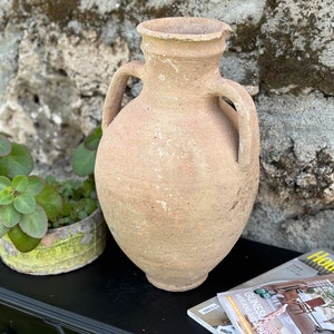 Vintage Decor Old Copper Jug, Aged And Antiqued Copper Vessel / Vase / Pot image 10