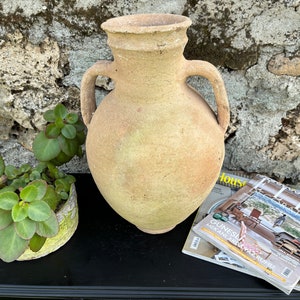 Vintage Decor Old Copper Jug, Aged And Antiqued Copper Vessel / Vase / Pot image 8