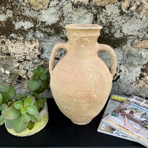 Vintage Decor Old Copper Jug, Aged And Antiqued Copper Vessel / Vase / Pot imagem 2