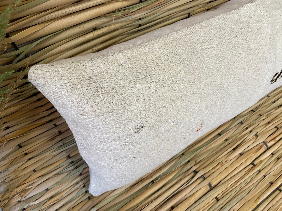 Bohemian Decor Lumbar White Pillow Covers 14x36 Neutral Lumbar Etsy