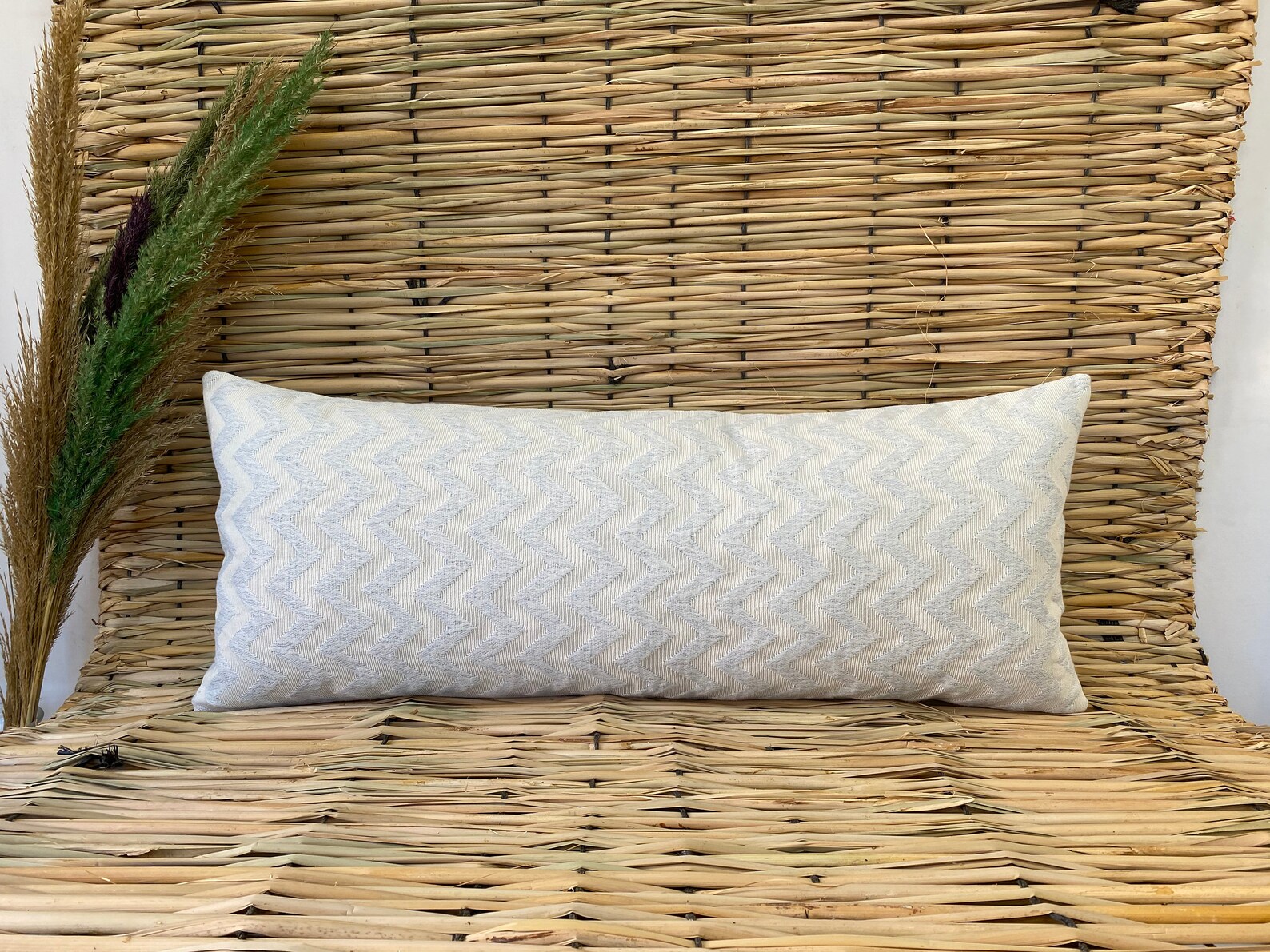 Bohemian Decor Blue Lumbar Pillow Cover 14x36 Blue Cotton Etsy