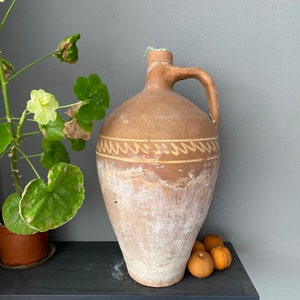Old Clay Jug, Rust Clay Pot, Wabi Sabi Pot, Rustic Decor, Old Brown Clay Vase, Primitive Rust Pot, Farmhouse Decor