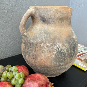 Rustic Decor Turkish Vintage Gray Clay Pottery Kitchen Decor Olive Oil Jur Vintage Clay Urn image 6