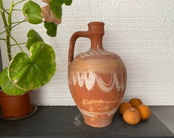 Old Clay Jug, Aged and antiqued clay vessel / vase / pot