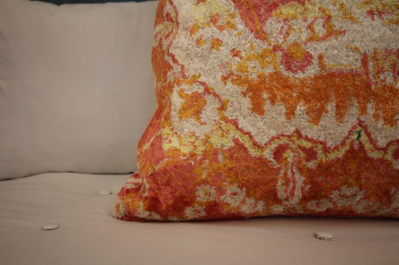 Bohemian Home Decor Pillow Couch Cushion Velvet Decorative Velvet Pillow Covers 24x24 Vintage Throw Pillow Sofa Orange Velvet Pillow Cases