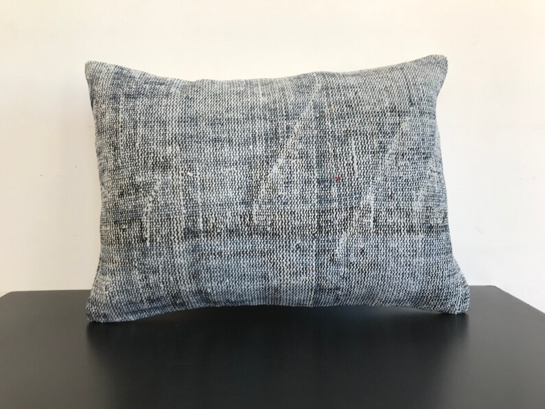Bohemian Decor Lumbar Pillow Case Decorative Couch Pillow Rectangle Gray Throw Pillow Covers 20x28 Kilim Pillow Ethnic Pillow Rug Cushion