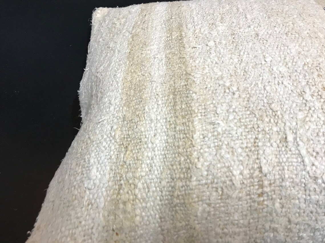  Beige White Hemp Kilim Pillow Cover 20x20 Pillow Cover 