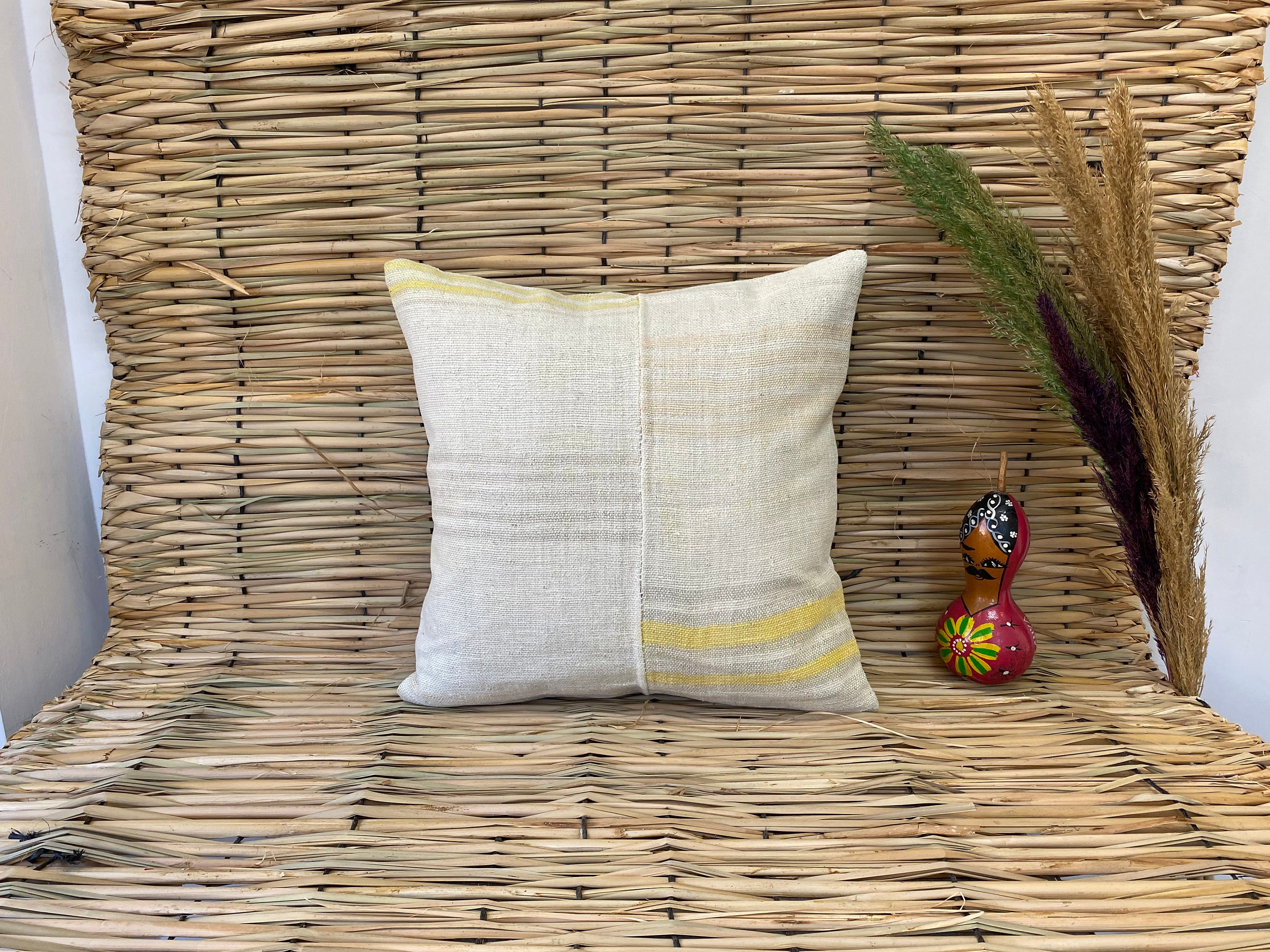 Large Couch Pillow Cover 20x20 Striped Throw Pillows Home Etsy