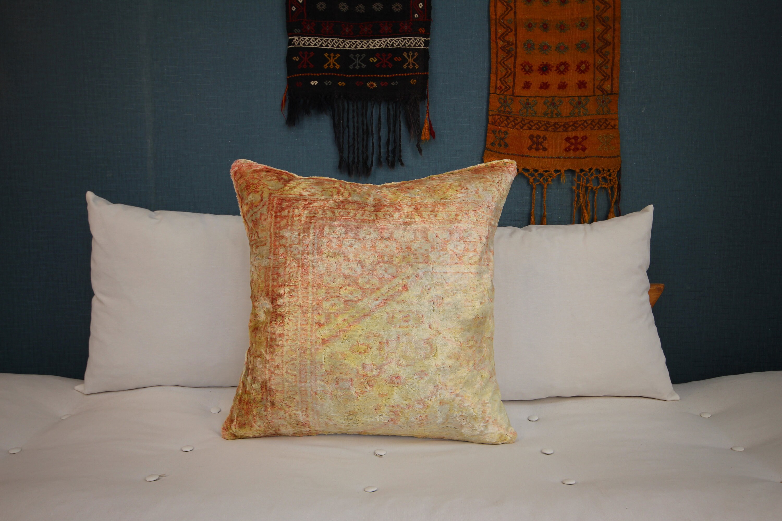 Beige Blush Pillow Covers 24x24 Velvet Beige Pillow For Sofa Etsy