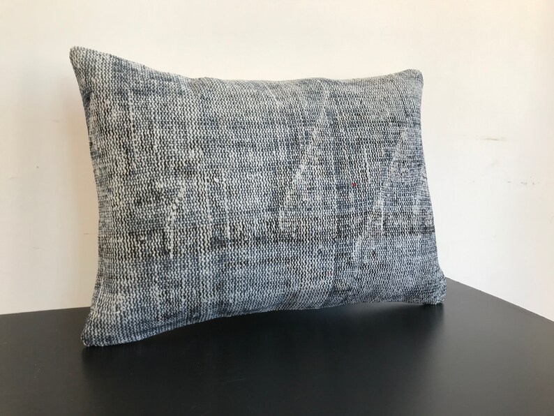 Bohemian Decor Lumbar Pillow Case Decorative Couch Pillow Rectangle Gray Throw Pillow Covers 20x28 Kilim Pillow Ethnic Pillow Rug Cushion