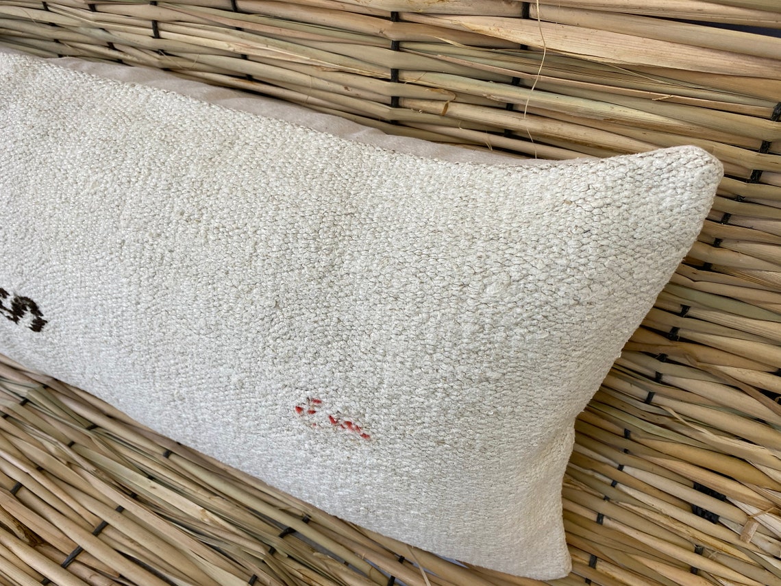 Bohemian Decor Lumbar White Pillow Covers 14x36 Neutral Lumbar Etsy