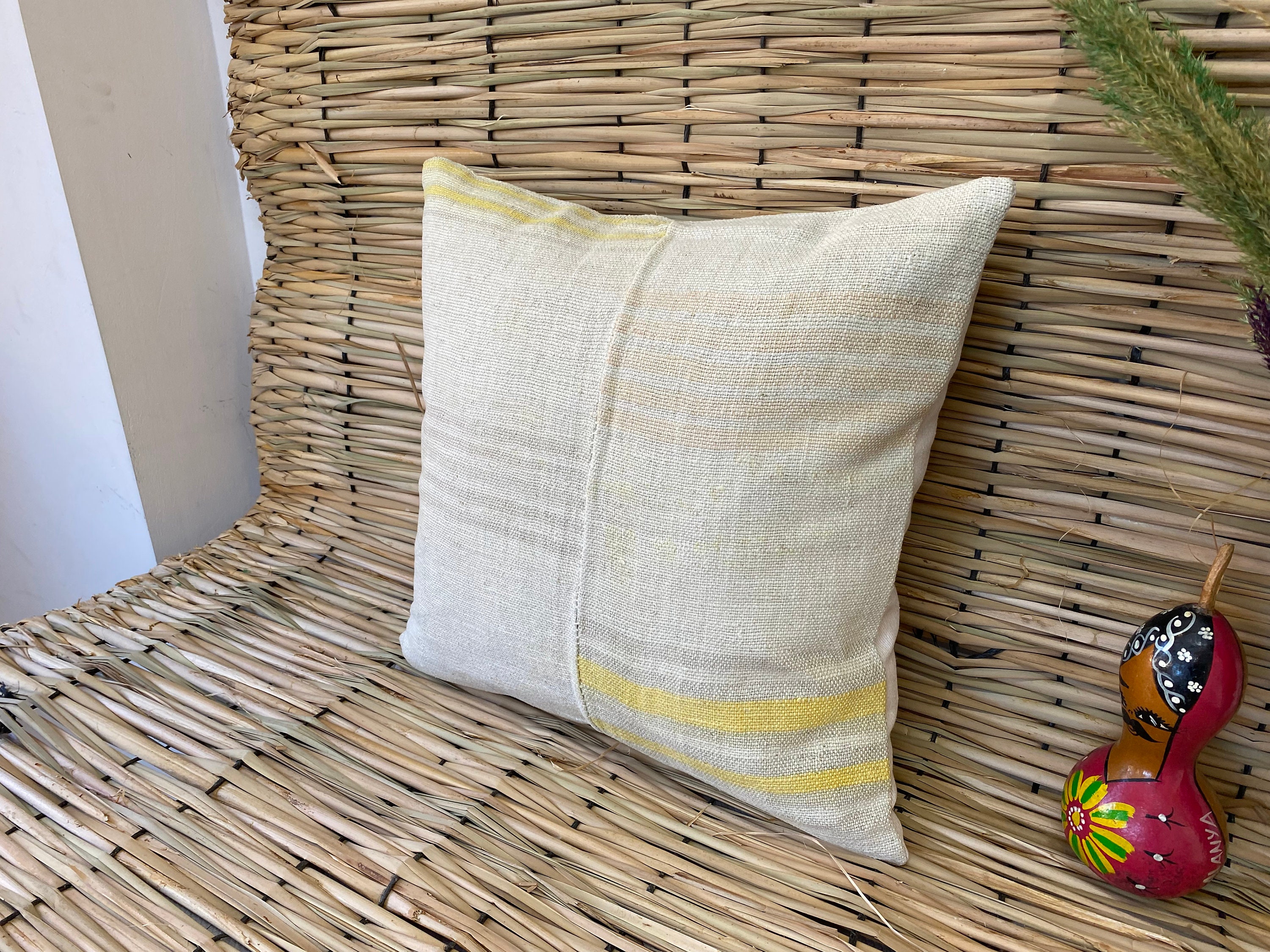 Large Couch Pillow Cover 20x20 Striped Throw Pillows Home Etsy