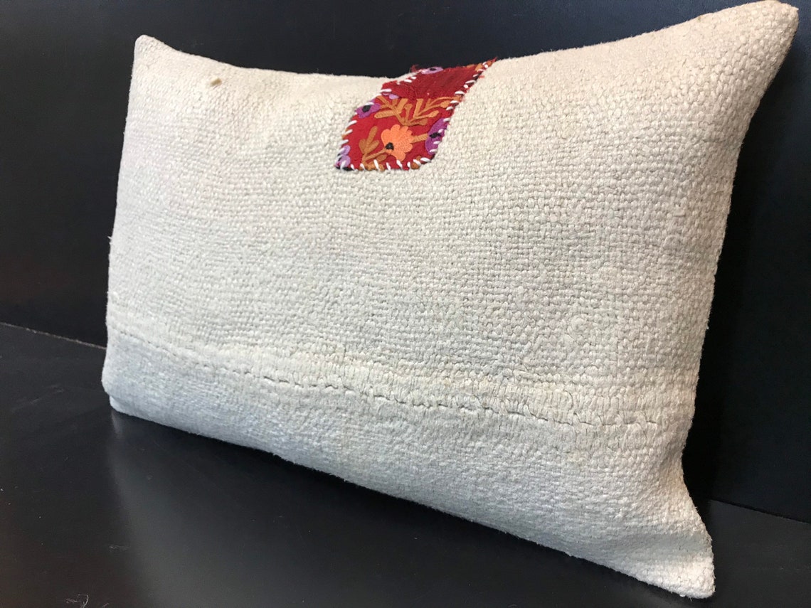 White Outdoor Throw Pillow Cover 16x24 Couch Pillow hemp Etsy