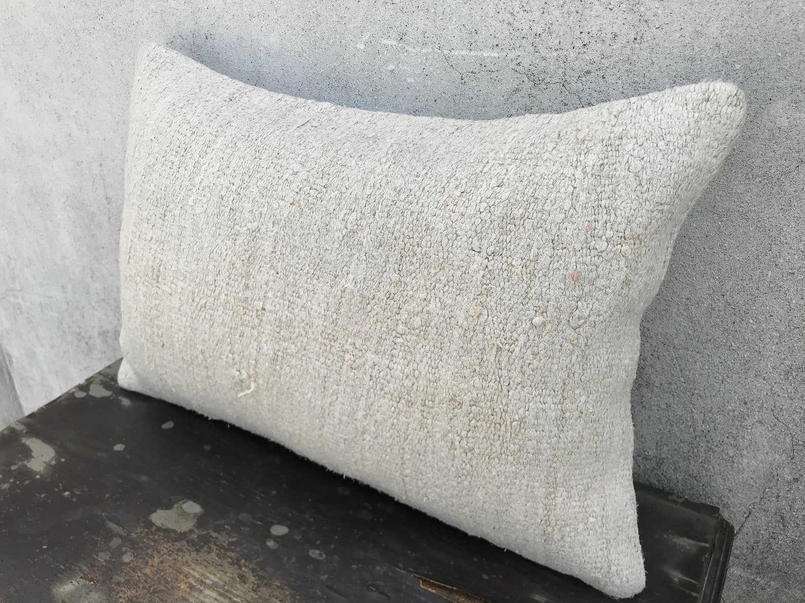 White Outdoor Throw Pillow Cover 16x24 Couch Pillow Hemp Etsy