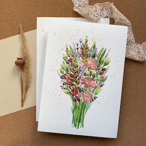 Kunstdruck Blumenstrauß | Fine Art Print einer Aquarell Illustration mit Blumen als immerwährender Strauß, als Poster oder gerahmt