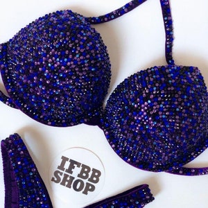 Custom crystal bikinis - best posing rhinestone suit for bodybuilding IFBB NPC WBFF