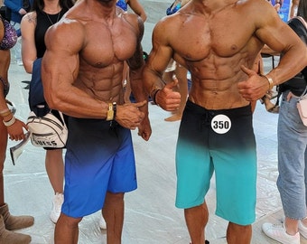 Men's Physique Shorts. Blue Marble. 17