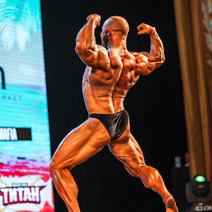 Olympia cut custom made trunks - classic bodybuilding