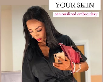 Batas de seda de kimono con TU NOMBRE - monograma personalizado