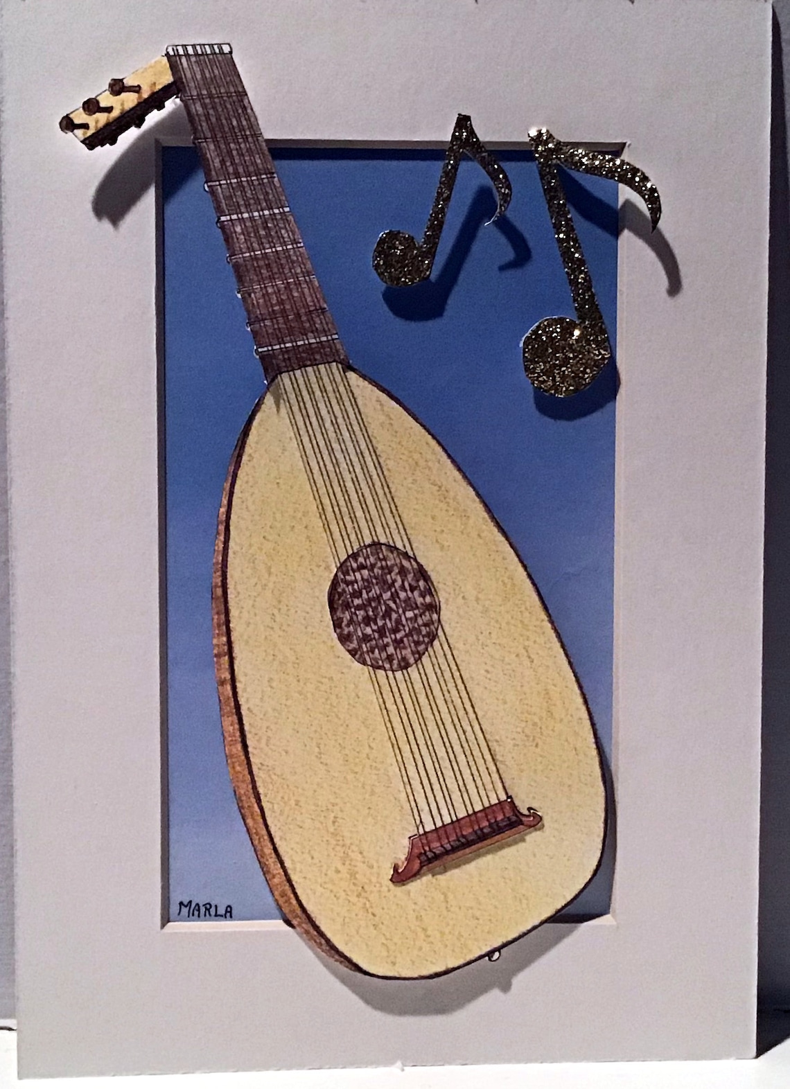 3D Papercut Art of Bard Instruments Lute Lyre Etsy