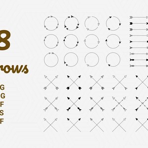 48 Vector Arrows Clip Art Printable Craft Graphics Digital Cutting File SVG EPS DXF