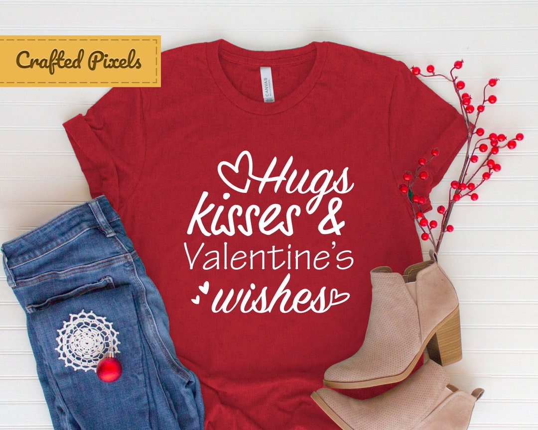 Hugs Kisses and Valentine's Wishes SVG EPS DXF Digital Cut File ...