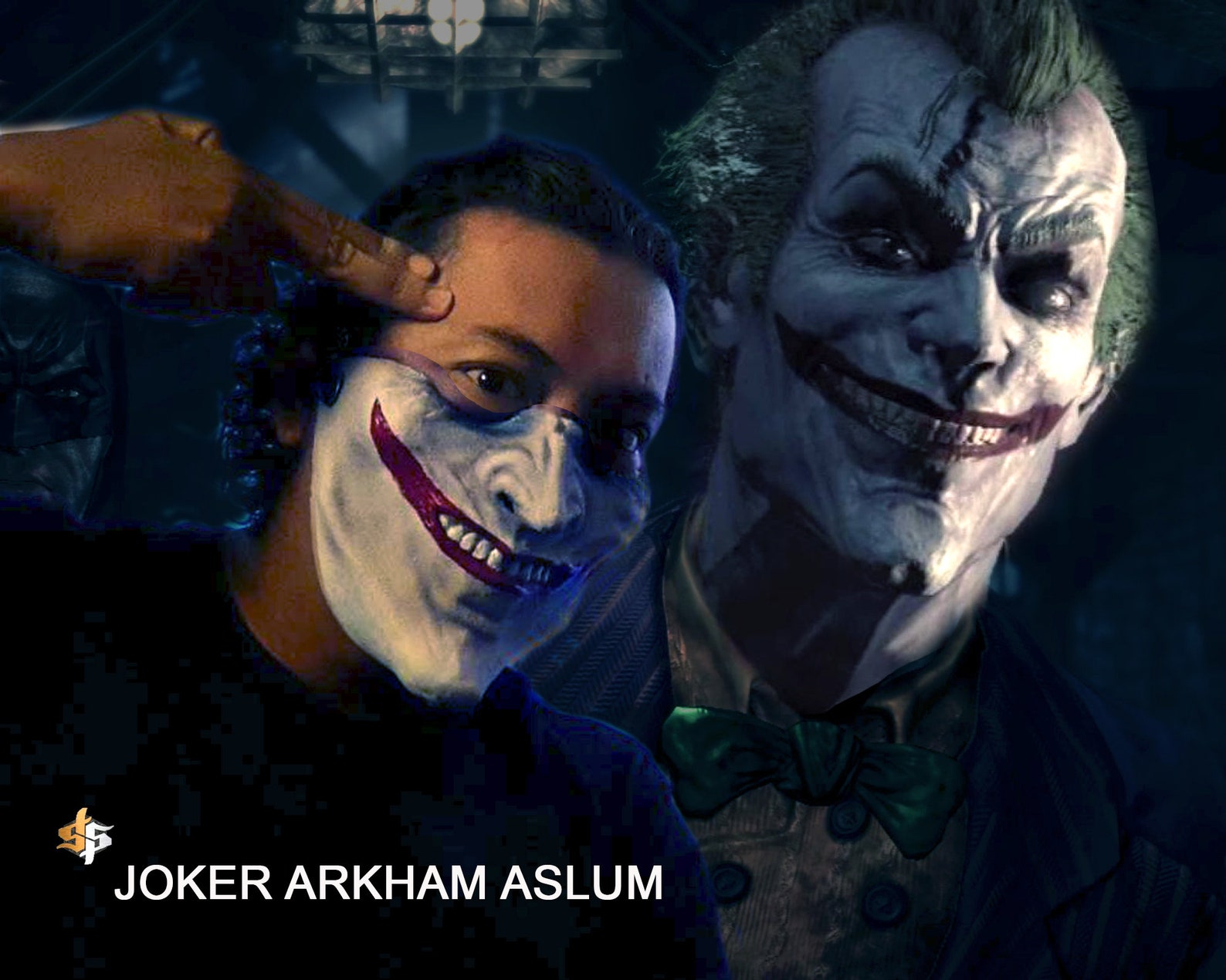 Joker face mask Arkham Knight Batman Etsy