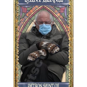 Bernie Sanders   Label Sticker for Saint Prayer Candle