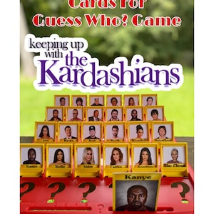 Cards for Keeping Up With the Kardashians Guess Who Game Great Gift Funny.  Cards only. *UNCUT*