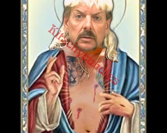 Label for Prayer Candle Saint Joe Exotic Collector of Tigers and Husbands