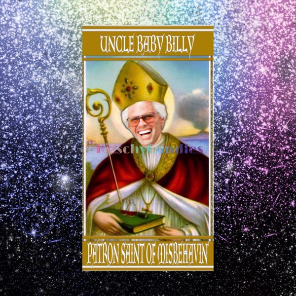 Etiqueta de piedras preciosas justas del tío bebé Billy para vela de oración Billy Freeman