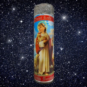 Saint Keefe Kelvin Worshipper  Label for  Prayer Candle.   Righteous Gemstones
