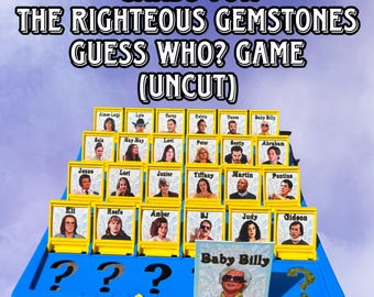 Cards for Righteous Gemstones Guess Who Game Great Gift Funny. *UNCUT *