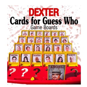 Cards for DEXTER Guess Who Game Great Gift Funny.  Cards only *UNCUT*