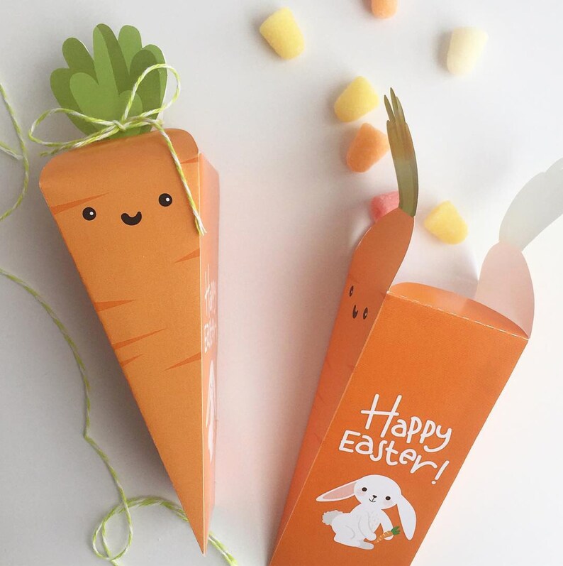 Easter Carrot Box Digital File Download Letter size PDF
